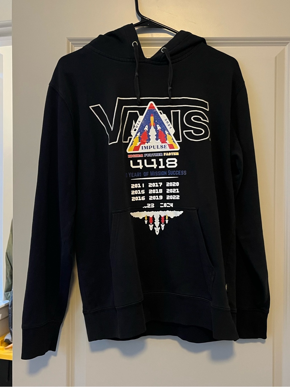 Vans Black Hoodie with Multicolor Space Graphic - Men